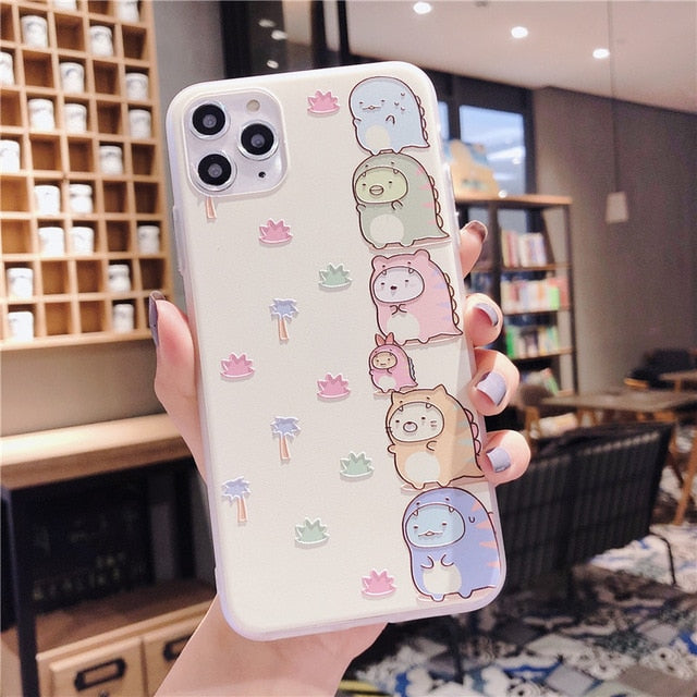 Sumikko gurashi Cute for Coque iPhone 11 pro 7 7plus 8 8plus X XS Max XR phone cases Japan Cartoon Embossed Plastic back cover